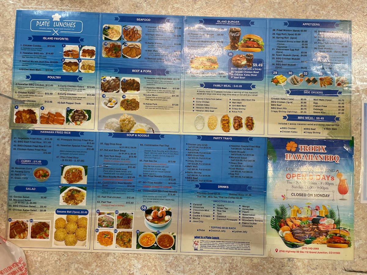 Tropix Hawaiian BBQ Menu - Image 3